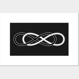 Spirit Symbol INFINITY DOUBLE LEMNISCATE BLACK WHITE Posters and Art